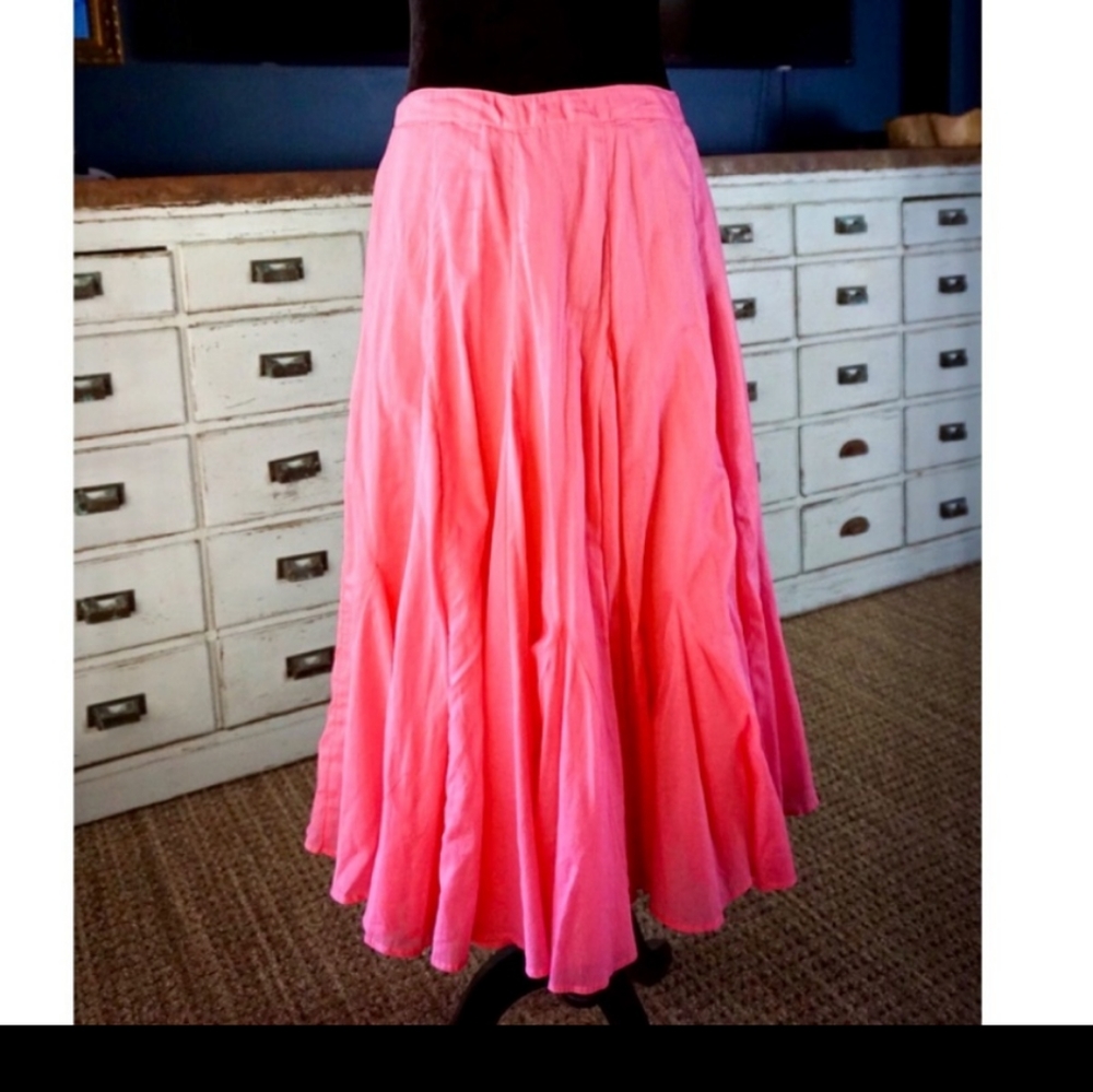 Anthropologie Pink Midi Skirt